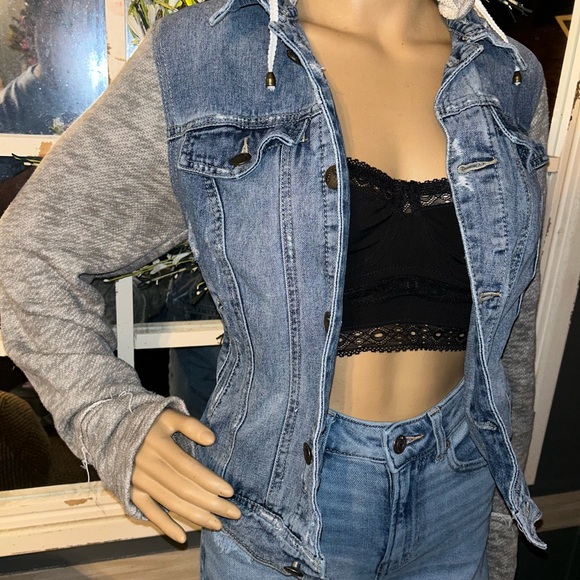 Free People hooded denim jacket M - Picture 3 of 7